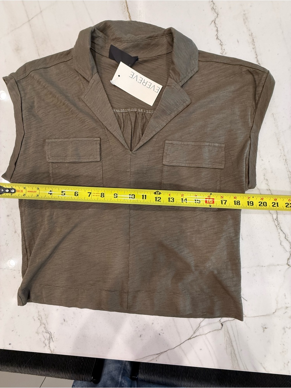 bobi Olive Utility Short-Sleeve V-Neck Tee - Picture 6 of 9